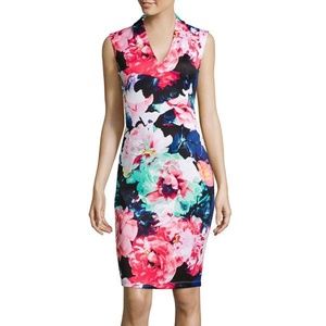 Bisou Bisou Floral Midi Dress - Pink, Blue, White